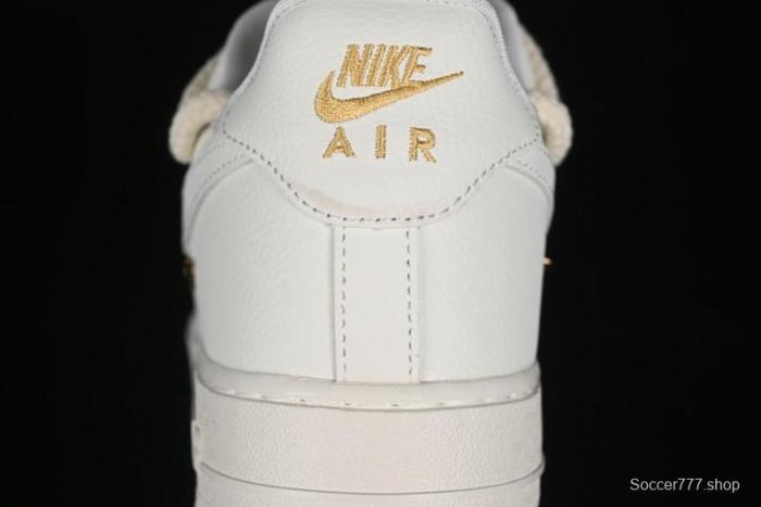 Nike Air Force 1 '07 Low Beige Deconstructed Swoosh Casual Sneakers - FX3654-111