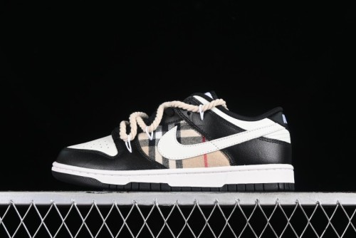 Nike Dunk Low SB Deconstructed Lace-Up Casual Sneakers with Scottish Plaid and Hemp Rope Design - DD1391-100 1