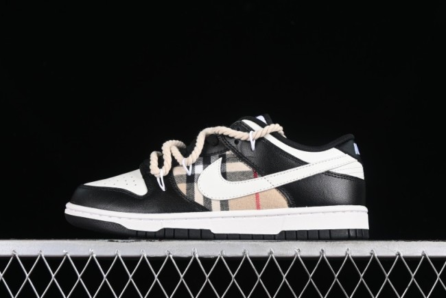 Nike Dunk Low SB Deconstructed Lace-Up Casual Sneakers with Scottish Plaid and Hemp Rope Design - DD1391-100 1