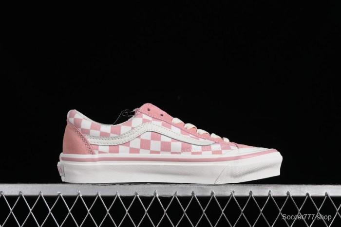 Vans Old Skool Reissue 136 Pink Checkerboard Low Top Retro Canvas Shoes - VN000MT6EBQ 1