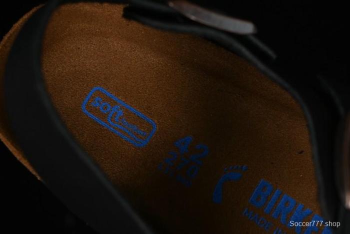 Birkenstock Birkenstock Sandals Series Black Leather with Soft Cushioning Cork Midsole - T.D4 1