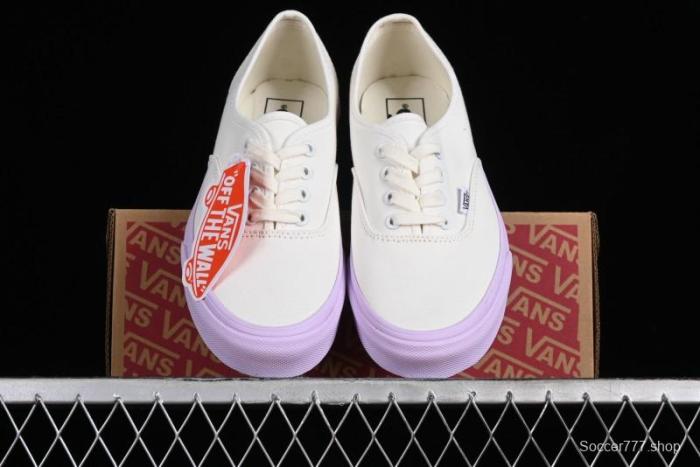 Vans Authentic White Purple Canvas Skate Shoes - VN0009PVCGX 1