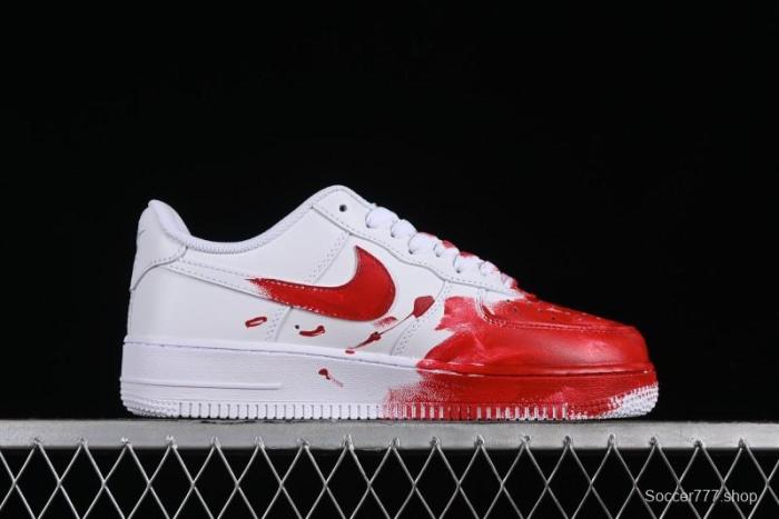 Nike Air Force 1 '07 Low Casual Sneakers with Anime Graffiti Style Crime Scene Design - 315122-211 1