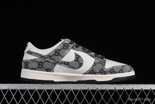 Nike SB Dunk Low Gucci Collaboration - Grey Pattern Anniversary High-End Custom Low-Top Casual Skate Shoes - BB9676-311 1