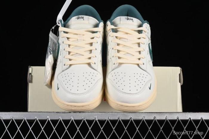 Nike SB Dunk Low Stussy Collaboration Beige Green Mini Swoosh Anniversary Custom Low-Top Casual Sneakers - CF3688-006 1