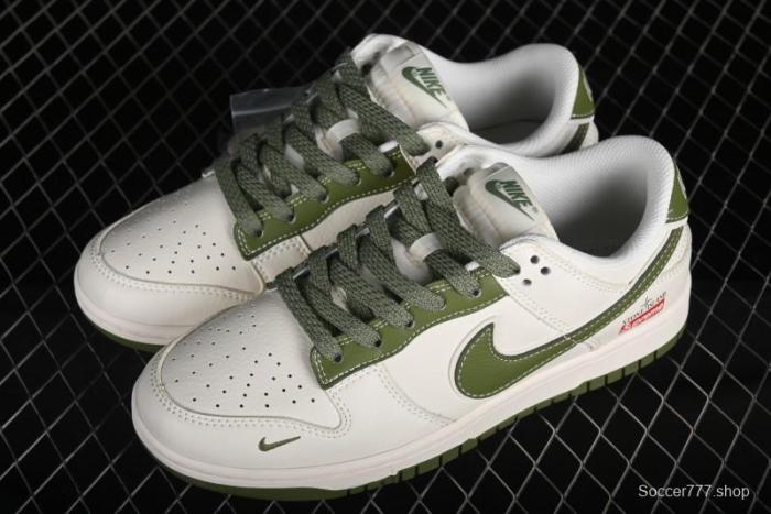 Nike SB Dunk Low x Supreme Stone Island Collaboration Beige Green Starry Sky Anniversary High-End Custom Low-Top Casual Skate Shoes - BB9866-004