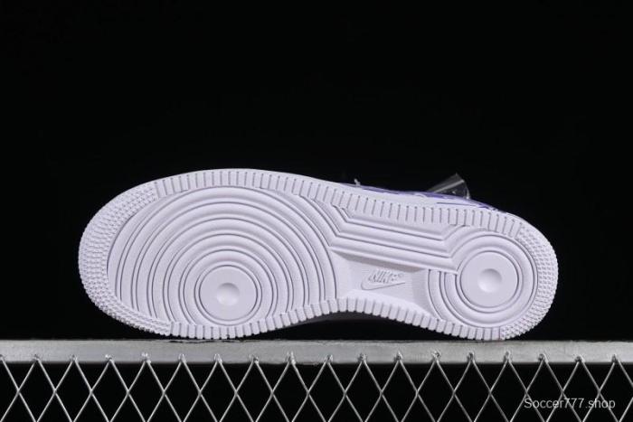 Nike Air Force 1 Low Witch Collaboration Custom Leather Sneakers with Gradient White-Purple and Skull Design - CW2288-111 1