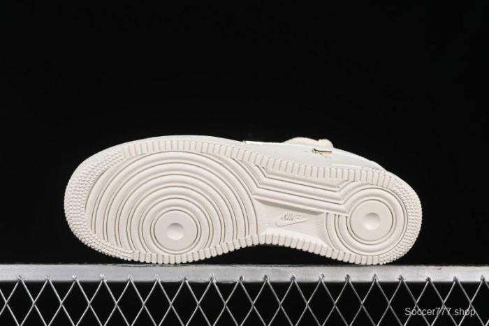 Nike Air Force 1 '07 Low Beige Deconstructed Swoosh Casual Sneakers - FX3654-111