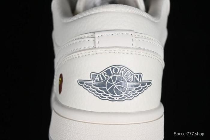 Nike Air Jordan 1 Low BAPE Collaboration - White Grey Basketball Shoes - WG8850-003 1