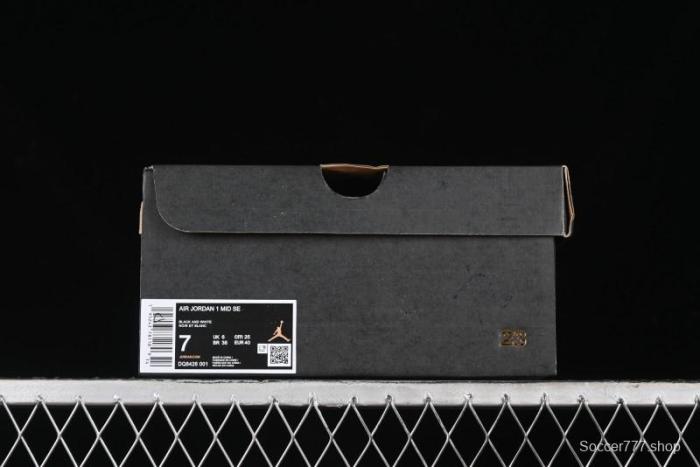 Nike Air Jordan 1 Mid AJ1 White Black Grey Mid-Top Casual Sneakers - DQ8426-001