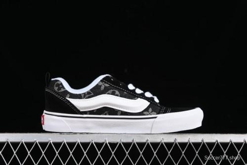 Vans Knu-Skool Premium Custom Denim Monogram Slip-On Shoes - VN0009QC6BT 1