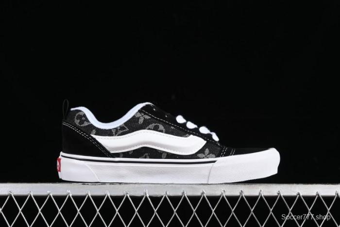 Vans Knu-Skool Premium Custom Denim Monogram Slip-On Shoes - VN0009QC6BT 1