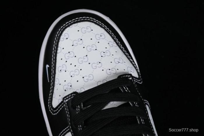 Nike SB Dunk Low Gucci Collaboration - Double G Embroidery Black Swoosh Anniversary Custom Low-Top Casual Skate Shoes - SF1588-136 1