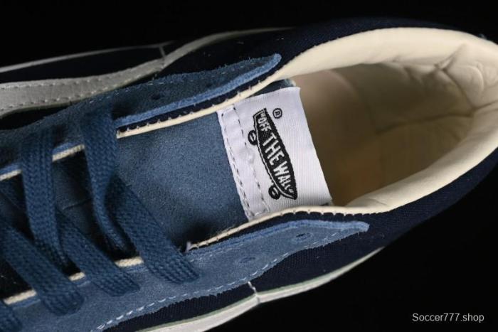 Vans Sk8-Mid Reissue 83 High-End Retro Skate Shoes with Blue Patchwork Suede - VN000CQQDWR 1