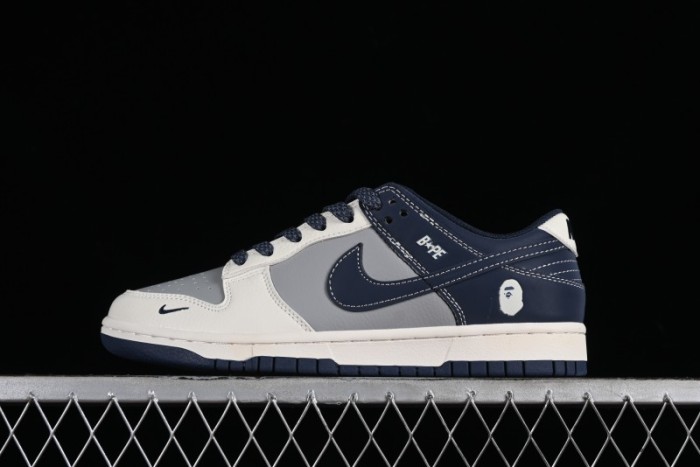 Nike SB Dunk Low BAPE Collaboration - Light Blue Grey Anniversary High-End Custom Low-Top Casual Skate Shoes - BB8969-001 1