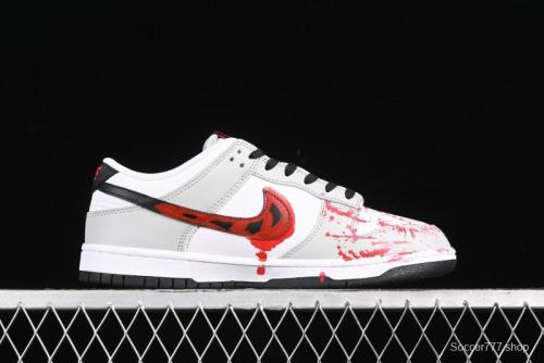 Nike SB Dunk Low Casual Skate Shoes - Anniversary Custom Edition in White/Grey/Black - LW1818-103