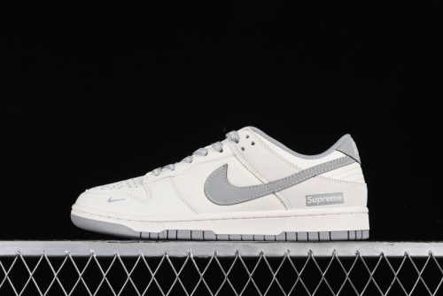 Nike SB Dunk Low Supreme Collaboration - Beige Canvas Anniversary High-End Custom Low-Top Casual Skate Shoes - BB6698-514