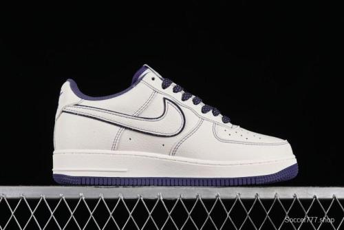 Stussy x Nike Air Force 1 '07 Low Retro Casual Sneakers with Reflective Military Purple - UN1635-222 1