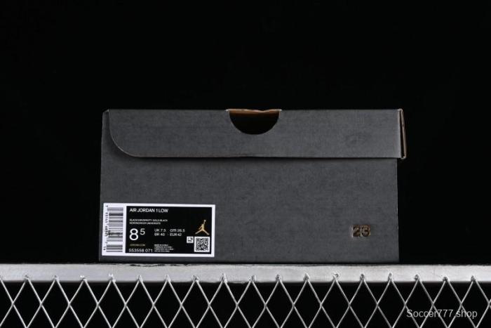 Nike Air Jordan 1 Low AJ1 Black Gold Hook Casual Sneakers - 553558-071 1