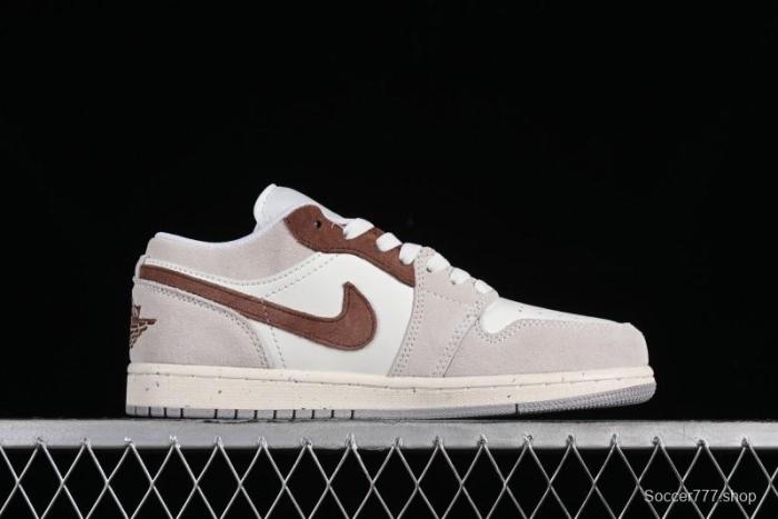 Nike Air Jordan 1 Low Retro Casual Sneakers in Grey Tan - HF1567-200 1