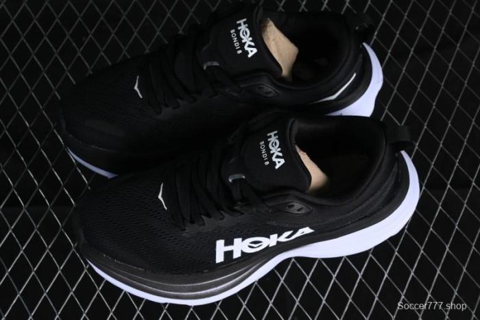 HOKA ONE ONE Bondi 8 Functional Cushioned Running Shoes with Engineered Mesh Upper - 1123202 BWHT 1