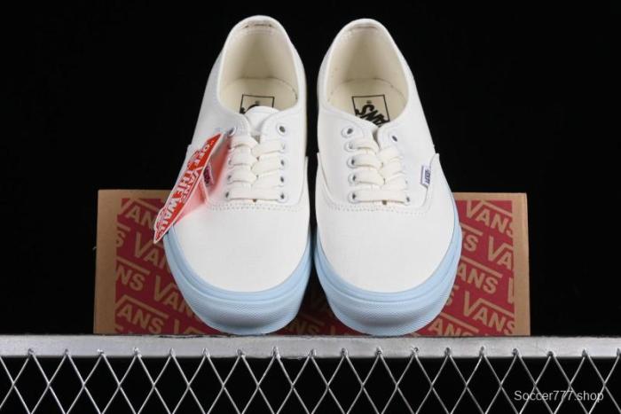 Vans Authentic White Blue Canvas Skate Shoes - VN0009PVEAK 1