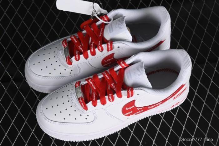 Supreme x Nike Air Force 1 '07 Low Casual Sneakers with Full-Length Air Solo Cushion - CU9225-010