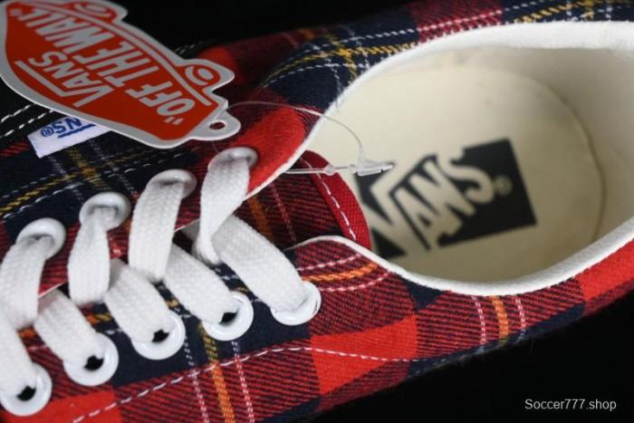 Vans Era Low-Top Skate Shoes with Black Canvas and Red Scottish Plaid Checkered Design - VN0A2RR1QWP 1