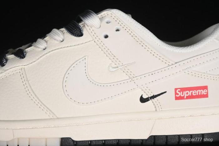 Nike SB Dunk Low Supreme Collaboration - Double Swoosh Dual Color Anniversary High-End Custom Low-Top Casual Skate Shoes - BB8675-112