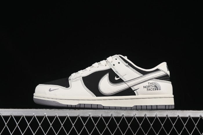 Nike SB Dunk Low The North Face Collaboration Cream Black Grey Anniversary Custom Low-Top Skate Shoes - SC9207-404