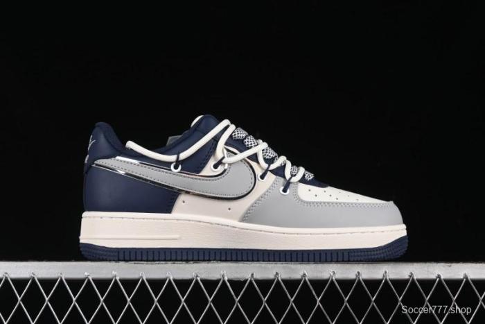 Nike Air Force 1 '07 Low The North Face Collaboration - Grey Blue Drawstring Low-Top Casual Sneakers - SJ1198-700