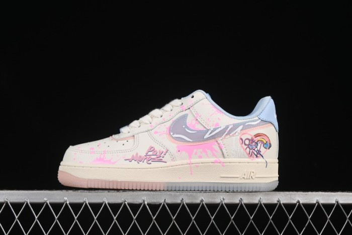 Nike Air Force 1'07 Low Pink and Blue Love Limited Edition Casual Sneakers - CW1574-058