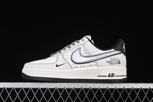 Nike Air Force 1'07 Low The North Face Collaboration - Grey Black Reflective Swoosh Casual Sneakers - DM6688-007