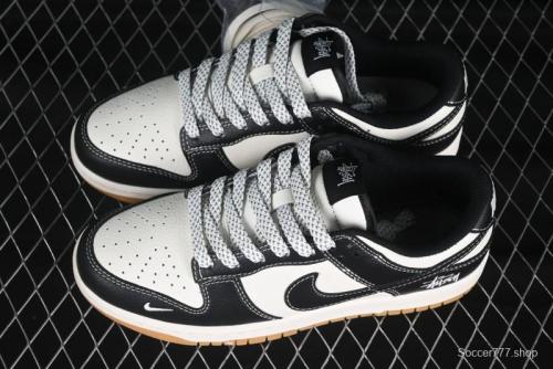 Nike SB Dunk Low Stussy Collaboration Black Gum Rubber Anniversary High-End Custom Low-Top Casual Sneakers - XX3168-120