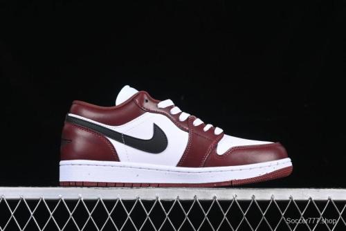 Nike Air Jordan 1 Low AJ1 Retro Lifestyle Sneakers in White and University Red - HF3148-102