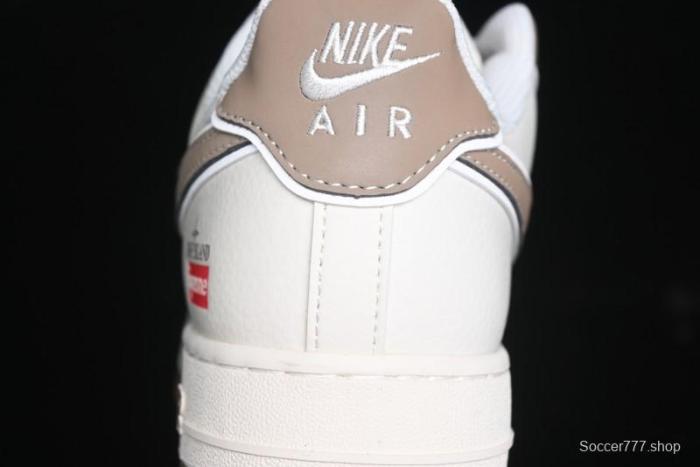 Nike Air Force 1 '07 Low Stone Island x Supreme Collaboration - Beige Brown Swoosh Casual Sneakers - BB1616-306