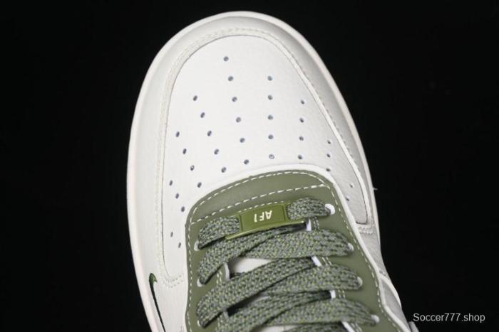 Nike Air Force 1 '07 Low Stone Island x Supreme Collaboration Beige Green Swoosh Low-Top Casual Sneakers - BB1616-301