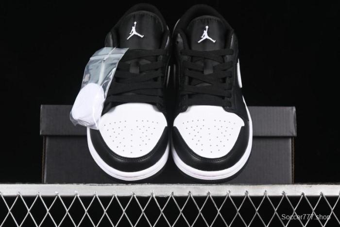 Nike Air Jordan 1 Low Retro Basketball Shoes in Black and White - 553558-043