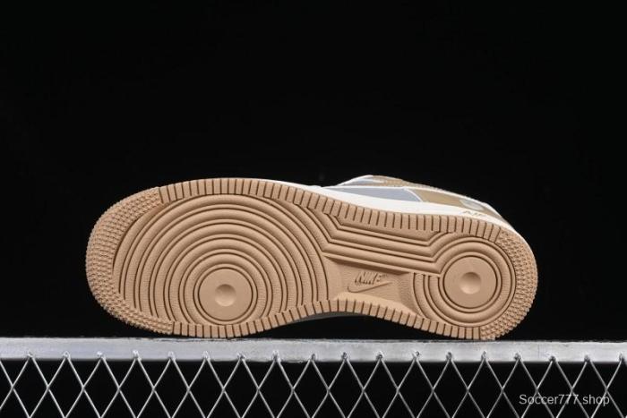 Nike Air Force 1 '07 Low Bape Collaboration Khaki Beige Grey Low-Top Casual Sneakers - BB6566-208