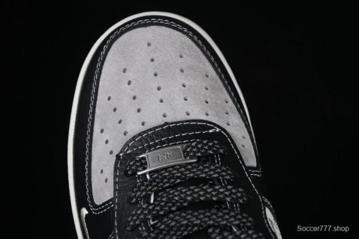 Nike Air Force 1 '07 Low Stussy Collaboration Black Leather Low-Top Casual Sneakers - CH6336-518