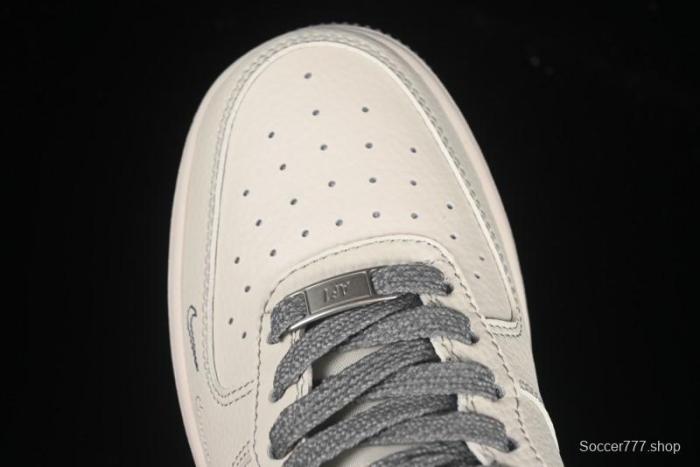Nike Air Force 1 '07 Low Stussy Collaboration Beige Mini Swoosh Casual Sneakers - HH7518-064