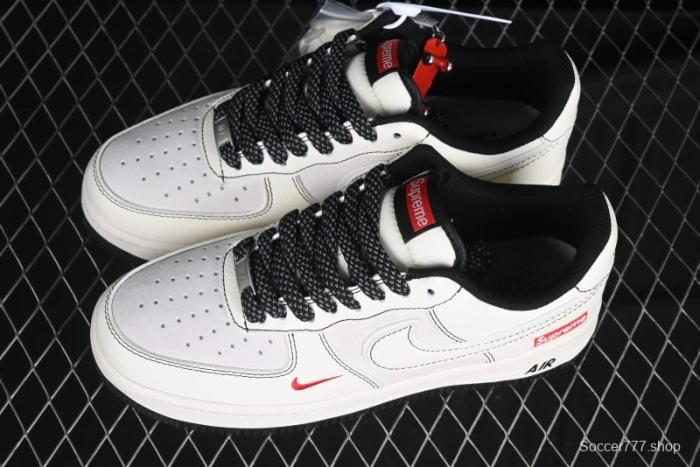 Nike Air Force 1 '07 Low Supreme Collaboration Casual Sneakers with Full-Length Air Cushion - BB7518-012