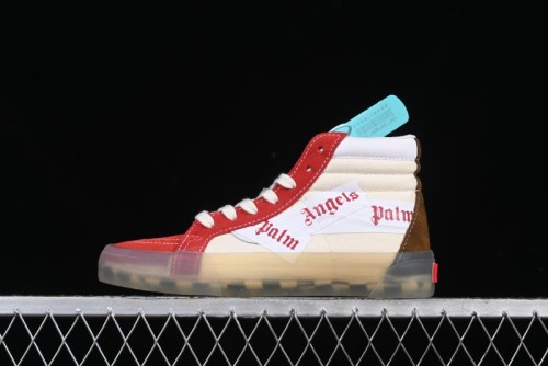 Palm Angels x Vans Sk8-Mid Mid-Top Casual Skate Shoes with Vintage-Inspired Design - VN000CRPGRN