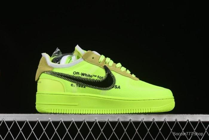 Nike Off White x Air Force 1 Low OW Collaboration Transparent Yellow Sneakers - AO4606-700