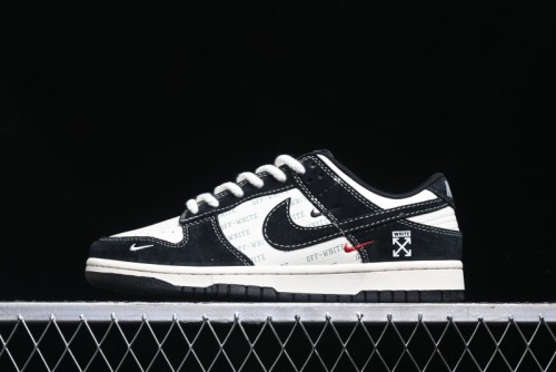 Nike SB Dunk Low Off-White Collaboration - Anniversary High-End Custom Low-Top Casual Skate Shoes - YX5066-211