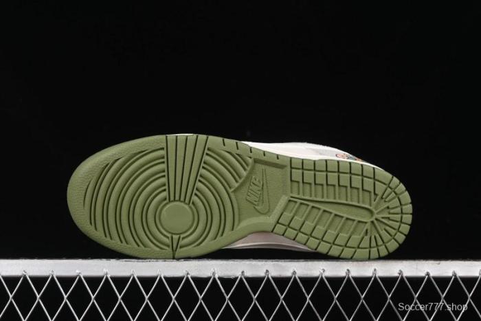 Nike SB Dunk Low Gucci Collaboration - Smoke Green Anniversary High-End Custom Low-Top Casual Skate Shoes - XX2025-389