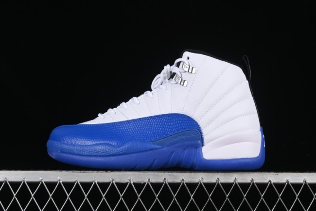Nike Air Jordan 12 Retro Basketball Shoes in White and Blue - CT8013-140