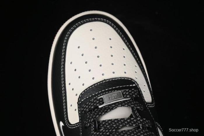 Nike Air Force 1 '07 Low Stussy Collaboration - Black Gum Marked Swoosh Low-Top Casual Sneakers - XZ9688-001