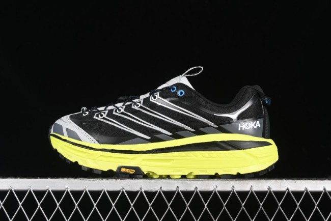 Hoka Mafate Three 2 Ultra-Lightweight Cushioned Trail Running Shoes with Vibram Outsole - 1141572 BHK