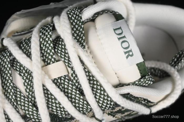 Nike SB Dunk Low Dior Collaboration - Strap Woven Green Check Anniversary High-End Custom Low-Top Casual Skate Shoes - SJ2068-309